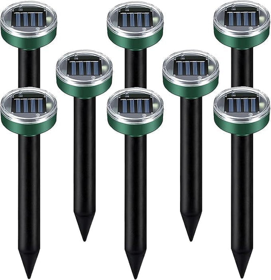 Mole Repellent Solar Powered - Ultrasonic Rodent Repeller 8 Pack,Waterproof Solar Powered Groundhog Deterrent for Yard Garden Farm,Rat Repellent for Gopher
