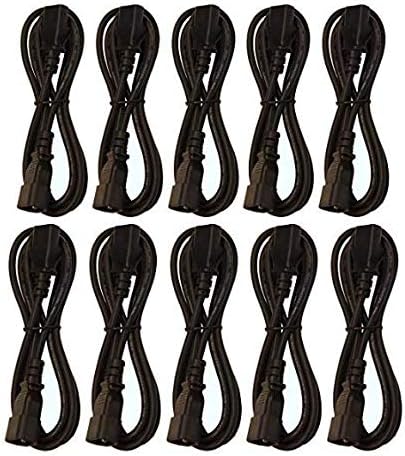 Pack of (10) 6' Foot IEC 320 NEMA C13 C14 10A 18AWG AC Power Cord PDU to CPU