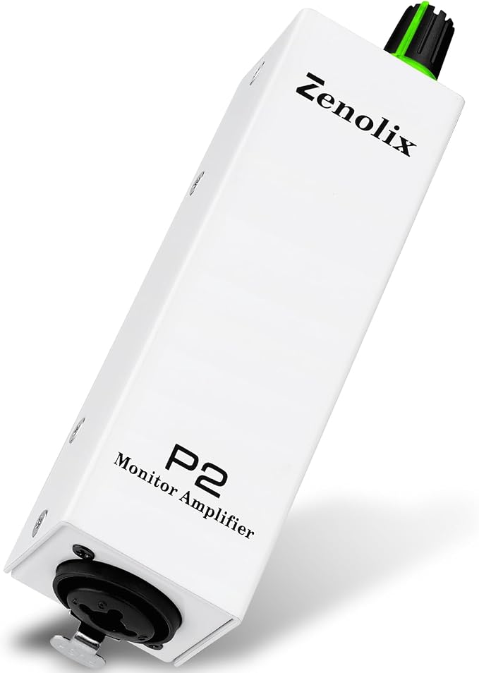 P2 Portable in Ear Monitor Amplifier, Headphone Amp with XLR/TRS Inputs 3.5mm Output, Headphone Amplifier with Durable Belt Clip, Stereo/Mono Switch for Drummers, Guitar, Keyboardists