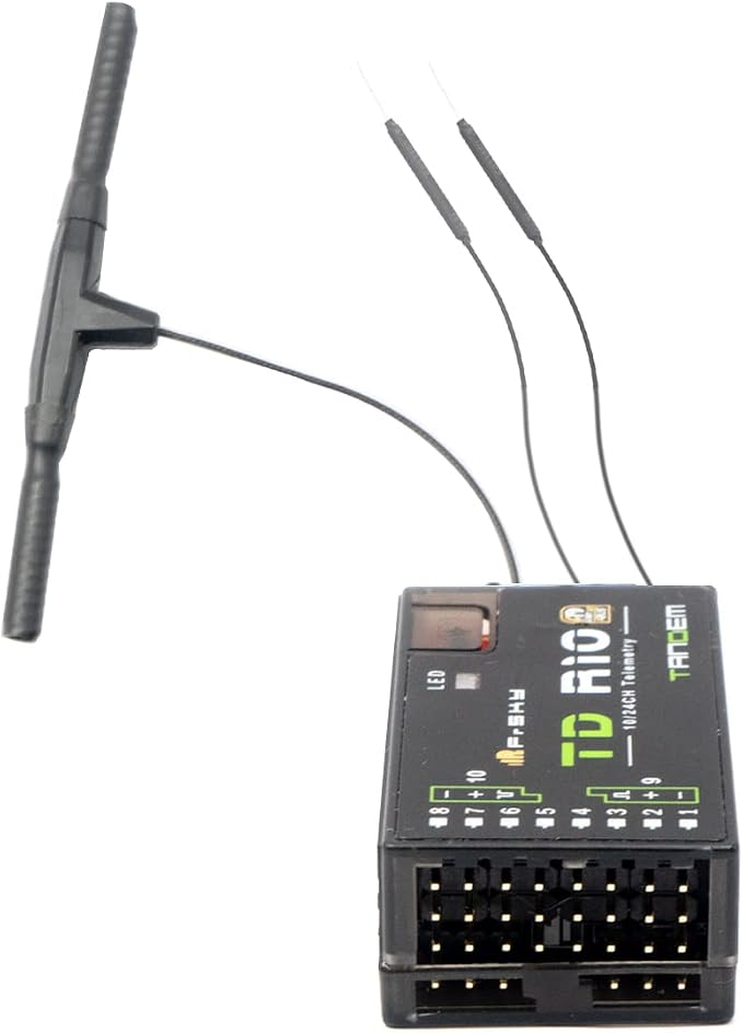 FrSky TD R10 Triple Antenna Compatible with 900Mhz and 2.4Ghz 10 Channel Low Latency Signal and Long-Range Receiver