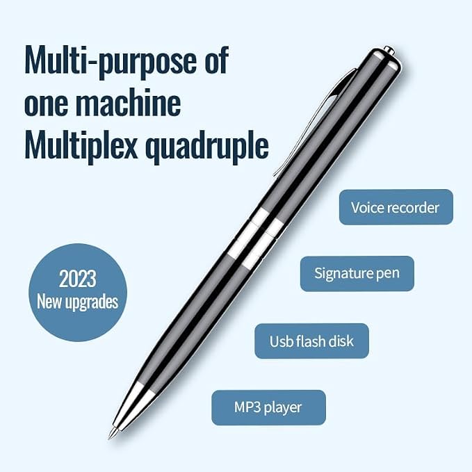 Upgraded Voice Recorder Pen with 2X Battery Life Built-in 64GB Chip Storage 7200Hrs Voice Activated Audio Recorder, AI Noise Reduction, MP3 Player Type-C USB Flash Drive for Lectures, Meetings