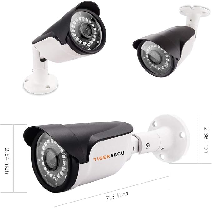 TIGERSECU 1080P Long Range Bullet Security Camera for DVR, Weatheproof for Indoor/Outdoor Use, Hybrid 4-in-1 OSD Switch for TVI/CVI/AHD/CVBS DVRs (Power Supply and Coaxial Cable Sold Separately)