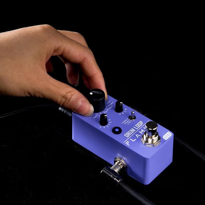 FLAMMA FC01 Looper Pedal Drum Machine 2 in 1 Drum Looper Guitar Pedals, 20 Minutes Loop Time with 16 Drum Grooves, Tap Tempo, 44.1kHz/16Bit Mini Guitar Effects Pedal with 3 Mode