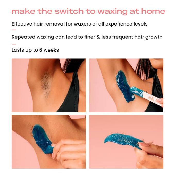 KoluaWax Premium Waxing Kit for Women - Beginner Friendly - Complete Wax Kit that includes 14oz of Wax Beads, Applicator, Pre and Post Care, Suitable for Sensitive Skin (Blush) - Mothers Day Gifts