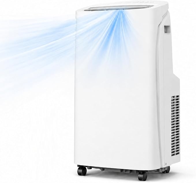 Coolblus Portable Air Conditioners 14000 BTU, 4 in 1 Portable AC Unit with Cool/Dehumidify/Fan,Wi-Fi Smart Quiet AC Cool Up to 650 Sq.Ft, Remote Control, Auto Swing, White-14000BTU-WIFI