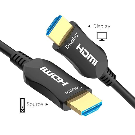 Fiber HDMI Cable 50ft 4K 60Hz, Fiber Optic HDMI Cable 2.0b HDR10, ARC, HDCP2.2, 3D, 18Gbps Subsampling 4:4:4/4:2:2/4:2:0 Slim and Flexible HDMI Fiber Optic Cable