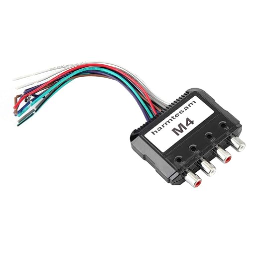 JL Audio High Low Converter, Duokon Car Stereo Subwoofer 4 Channel High to Low Audio Converter with Power Amplifier Control Wire Plastic Black