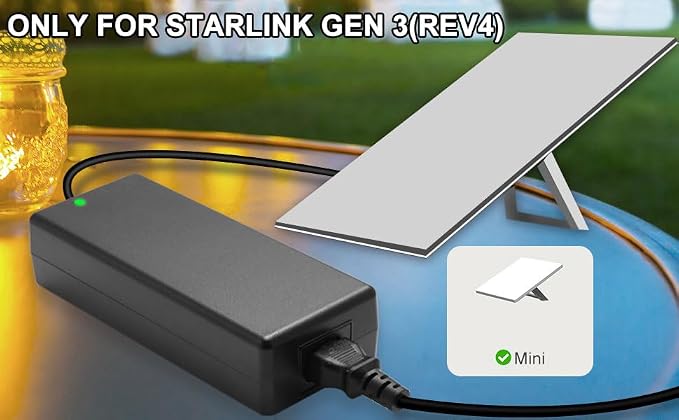48V3A for Starlink Gen 3 & Mini Power Supply, AC/DC Charger with Power Cord, 144W Adapter for Gen3 Standard, Multi-Protection.48V 3A Power Supply.