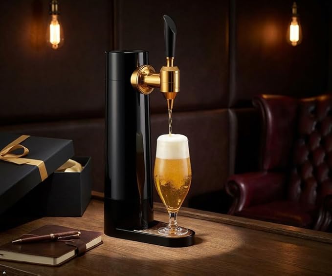 GREEN HOUSE Latest Model Draft Beer Dispenser Mini Keg | USB Rechargeable, Compatible with All Canned & Bottled Beer, Two-Layered Foam, Makes Beer Taste Deep & Mellow