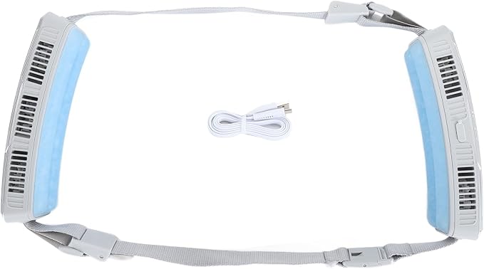 flexman Portable Waist Fan, ABS Wearable Waist Fan, Three Air Speeds 8000 mAh Battery Operated Wearable Personal Fan, Rechargeable Belt Fan (Silver Gray)