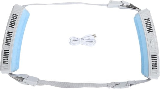 flexman Portable Waist Fan, ABS Wearable Waist Fan, Three Air Speeds 8000 mAh Battery Operated Wearable Personal Fan, Rechargeable Belt Fan (Silver Gray)