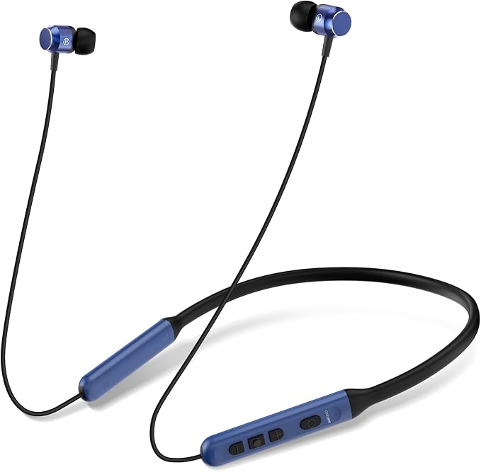 Neckband Bluetooth Headphones, Wireless Bluetooth 6.0 Earbuds with Microphone, Comfortably Light, Deep Bass Earphones 35H Playtime, IPX5 Waterproof, Magnetic Headset for Workout (Blue