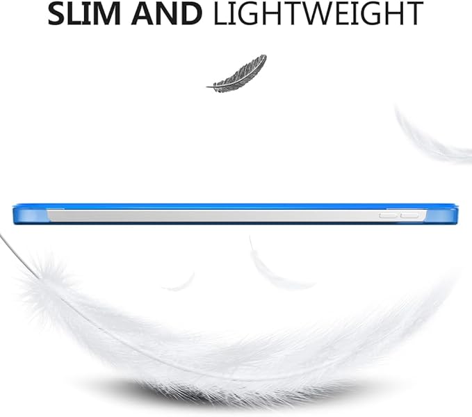 MoKo for iPad (A16) 11th Generation Case 11 Inch 2025, iPad 10th Generation Case 10.9 Inch 2022, Slim Stand Hard PC Translucent Back Shell Smart Cover, Support Touch ID, Auto Wake/Sleep, Blue Wave