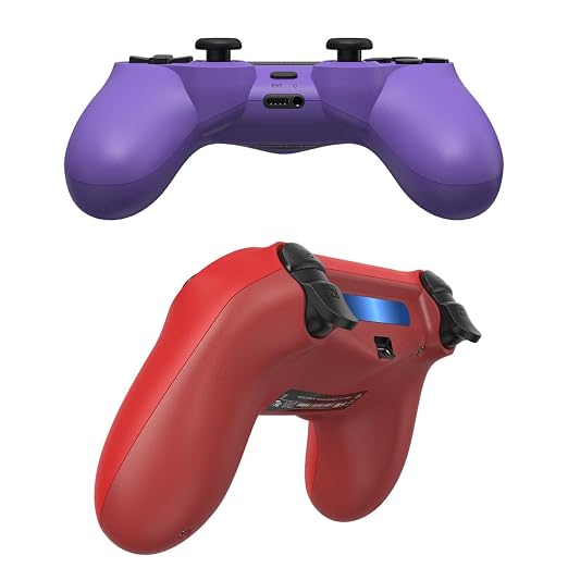 Wuthur 2 Pack Wireless Controller Compatible with PS4/Pro/Slim(Purple & Red)