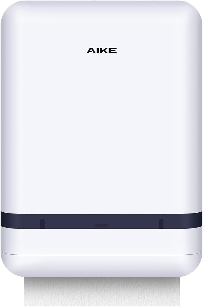 AIKE Automatic Soap Dispenser and Wall Mount Paper Towel Dispenser Bundle, Model AK1216& AK5301 White
