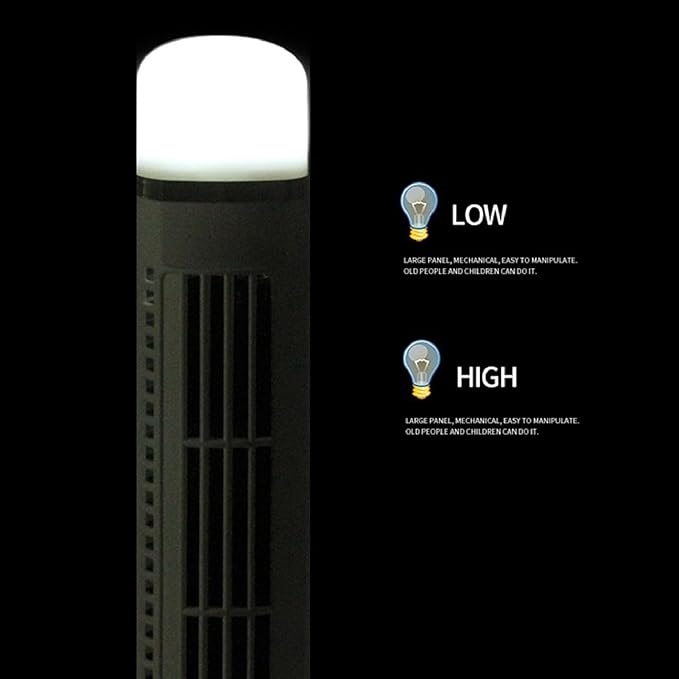 Bladeless Tower Fan Portable Desk Fan with LED Light Quiet Operation for Home Bedroom Office Office Tower Fan Personal Cooling Fan