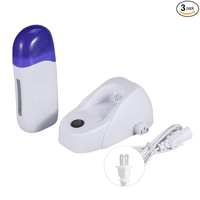 Sonew 3 Types Wax Warmer, Portable Cartridge Wax Depilatory Roller Heater, Hair Removal Machine for Body, Face, Armpits, Legs, Bikini Line, Unisex