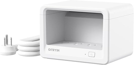 Gitryin 8-in-1 Power Strip with Multiple Outlets,1020J Desktop Charging Station with 8 AC for Home Office, 3.28ft Heavy Duty Extension Cord with Flat Plug, White