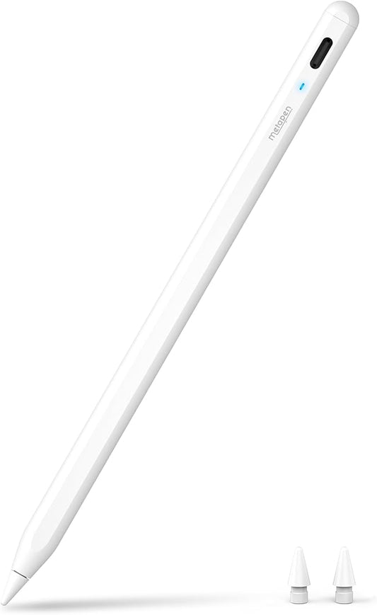 Metapen A8 iPad Pencil for Apple iPad 2018-2026, 4Min Fast Charge,Magnetic Attachment Stylus Pen for iPad 11/10/9/8/7/6th Gen, iPad Accessories for Pro 12.9/11/13-inch M4, Air 3/4/5/M2/M3, Mini 5/6th