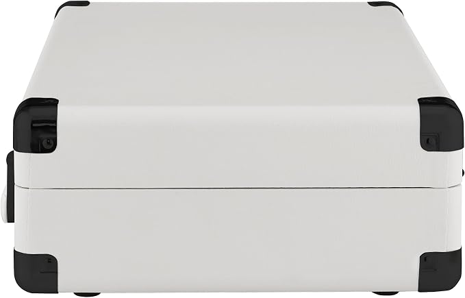 Crosley CR8005DP-WF Cruiser Plus Vintage 3-Speed Bluetooth in/Out Suitcase Vinyl Record Player Turntable, White Farmhouse