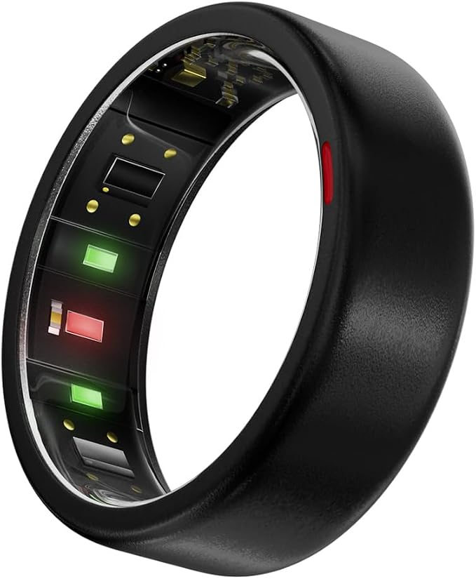 POBOVi Gen 2 Titanium Smart Ring for Women & Men, Sleep & Heart Rate Tracker, No Subscription, Size Before You Buy (Black, 12)