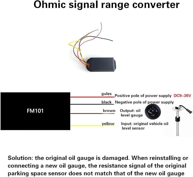 Vanki 1Pcs Ohm Signal Invertor Ohm Range Converter Fuel Sender to Gauge Linking Module