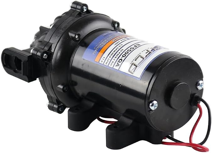 Everflo 12V On-Demand Diaphragm Sprayer Pump - 5.5GPM, 60 PSI, Quick Attach Ports