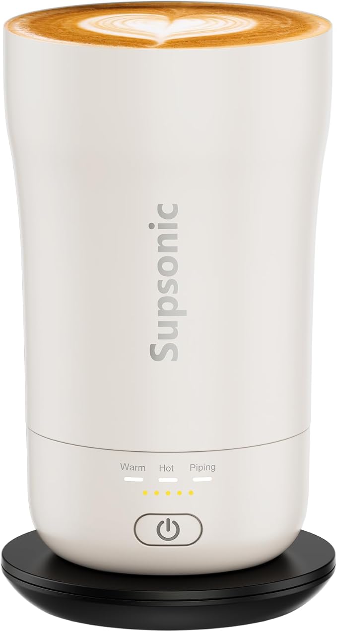 Supsonic - 14oz Heated Coffee Mug, Self-Heating Travel Mug with 3-Temp Settings, Insulated Stainless Steel Constant Temperature Heating Mug for Beverage, Smart Heating Portable Coffee Mug | S1