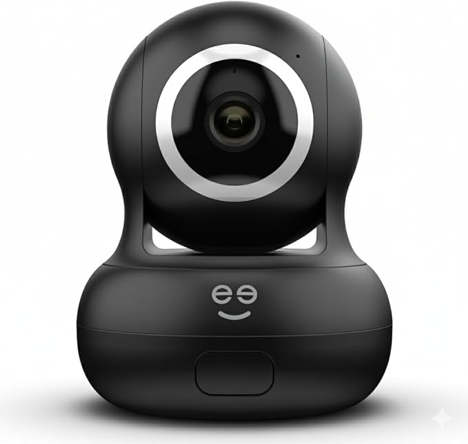 Geeni Sentinel Smart 2K Indoor Security Camera with Auto-Tracking – Dual-Band 2.4GHz & 5GHz WiFi, 2K HD Video, App & Voice Control, Motion Detection, Black