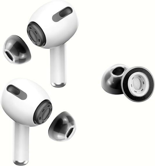 KASOTT Memory Foam Ear Tips for AirPods Pro 1st & 2nd Gen - Upgraded Liquid Silicone Rubber, Superior Noise Isolation, Secure Fit & Ultimate Comfort, Fits Charging Case, 1 Pair (Black, Small)