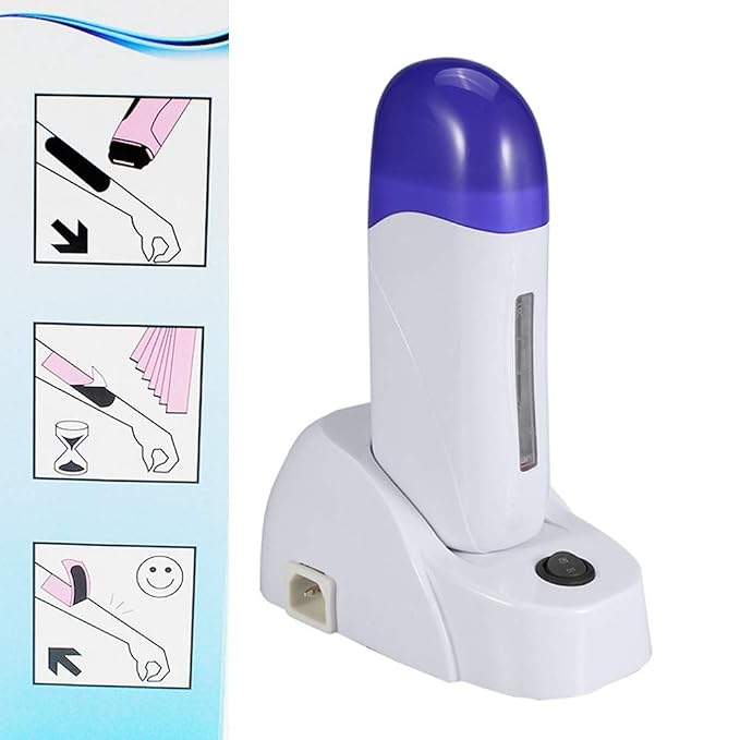 Sonew 3 Types Wax Warmer, Portable Cartridge Wax Depilatory Roller Heater, Hair Removal Machine for Body, Face, Armpits, Legs, Bikini Line, Unisex