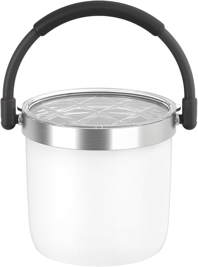 256 oz / 7L Insulated Ice Bucket with Lid and Handle, Stainless Steel Beverage Bucket for Beer, Wine & Champagne, Double Wall Vacuum Cooler for Parties, Patio & Outdoor Entertaining