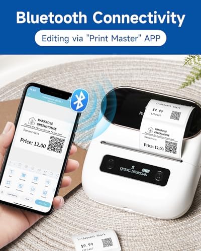 Phomemo M220 Label Maker & 1 Roll Brown Thermal Labels, 1.96" x 1.96"(50x50mm)