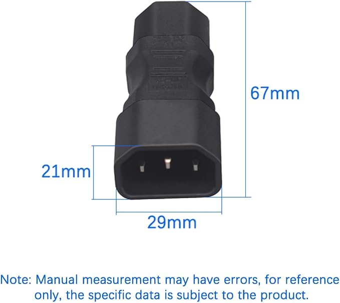 (10Packs C14 to C13 Adapter, Connects Computers, Servers, Printers, Monitors and More