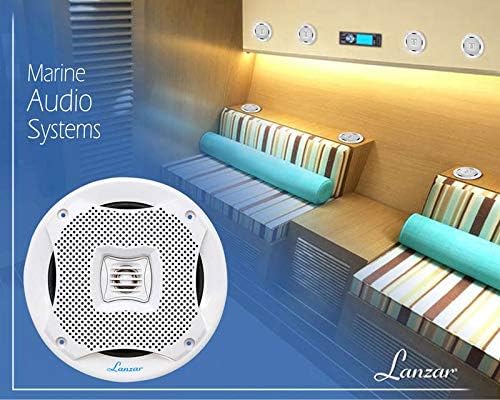 Pyle Lanzar 6.5” Dual Waterproof Marine Speakers - 400W 4Ohm Outdoor Car/Boat Radio Stereo Speakers Weather Proof Marine Stereo Speakers System Pair - Mounting Kit Speaker Wire, Grill- Lanzar AQ6CXW