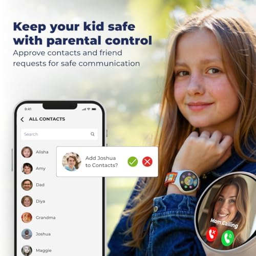 Kids Smart Watch with GPS Tracker Up to 24H Battery Work, SOS, & Parental Controls Smartwatch, Kid Phone Call and Text, Boys & Girls, 4G Smart Watch for Kids Requires Data Plan - First Month Free
