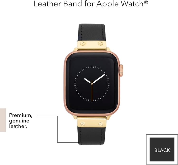 Anne Klein Leather Fashion Band for Apple Watch Secure, Adjustable, Apple Watch Band Replacement, Fits Most Wrists