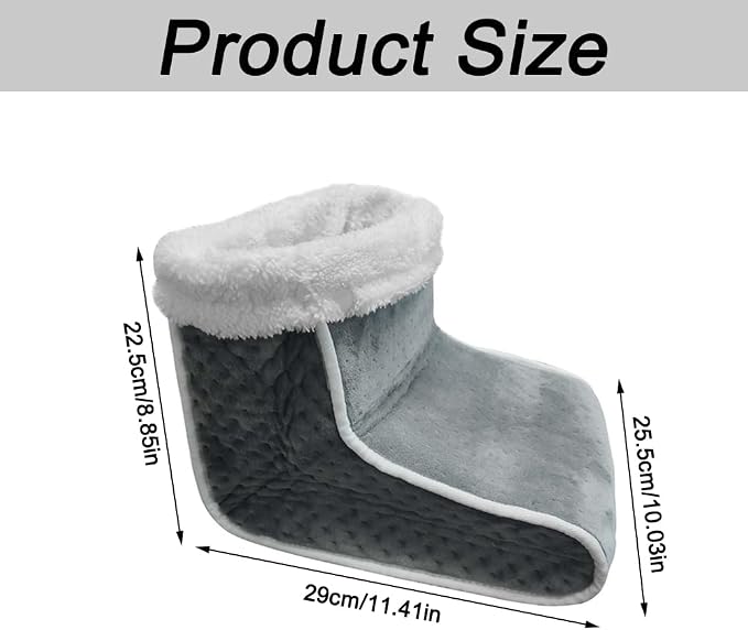 TopHomer Electric Foot Warmer, Quick Heating Pad for Feet, 6-Level Heated and 4 Timing Settings Slippers for Men Women, Soft Heated Boots, Feet Warmer for Home, Dark Grey BS 240V