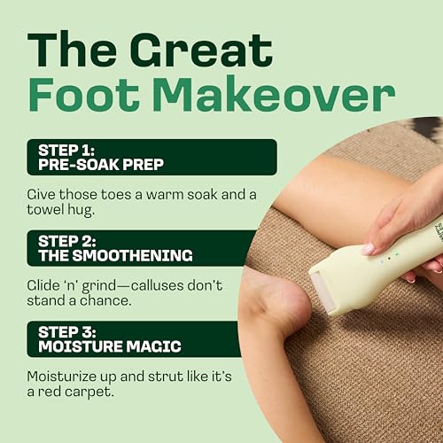 Electric Callus Remover & Foot Powder Bundle - Rechargeable Pedicure Tool + Odor Control for Smelly Feet (Eucalyptus Mint)