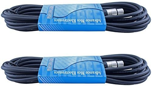 2 Pack 25 Ft Male to Female XLR Shielded Balanced Cables for Powered Speakers