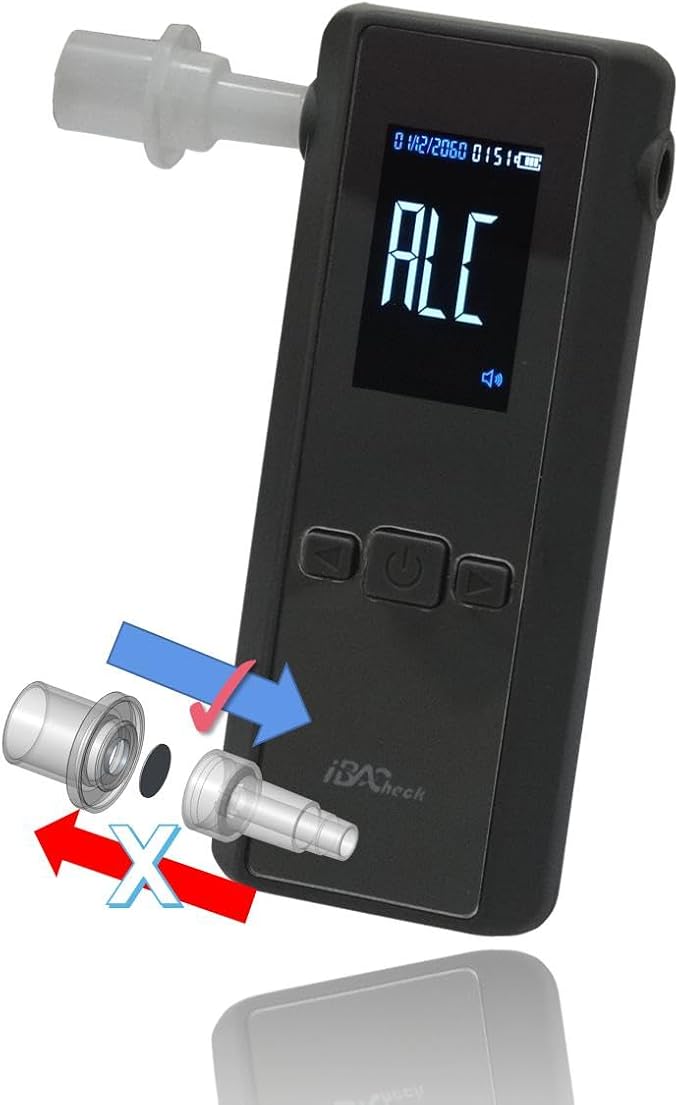 Breathalyzer | Rechargeable Portable Breath Alcohol Tester, Accuracy Breath Alcohol Detector 13x13mm Fuel Cell Sensor. Personal & Professional, User Friendly