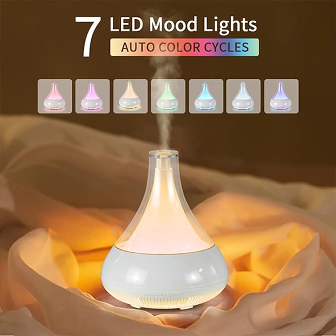 Ebooine Smart Aromatherapy Diffuser & Humidifier – 350ML, App Controlled, Ultrasonic, Quiet, Multi-Color LED