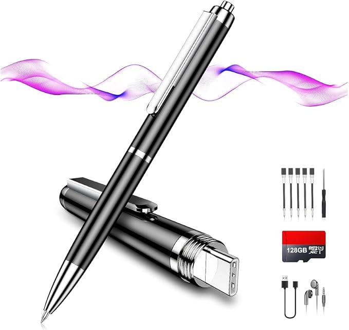128GB Voice Activated Recorder Device - Qunifyed Digital Voice Recorder with AI Noise Reduction, Portable Recording Device for Meetings, Interviews, Lectures, Work