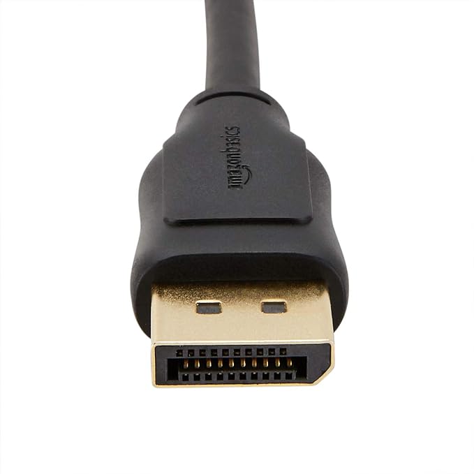 Amazon Basics DisplayPort to DisplayPort HD Display Cable, Gold-Plated, 6 ft, 52 count, Black