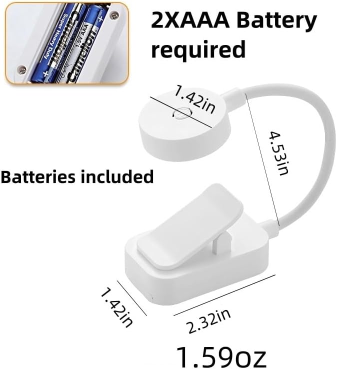 8 Pack Book Light Bulk for Reading in Bed， 3 Color Temperature Reading Light，Adjustable Brightness，Clip on to Book for Reading at Night，Great Gifts for Kids，Book Lovers，AAA Battery Powered