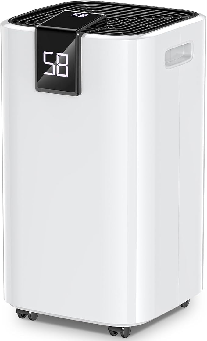 4000 Sq.Ft Dehumidifier for Basement with Drain Hose, Trazico 45 Pint Dehumidifiers for Home or Garage, Smart Humidity Control, Auto Defrost, 24H Timer, Ideal for Large Rooms