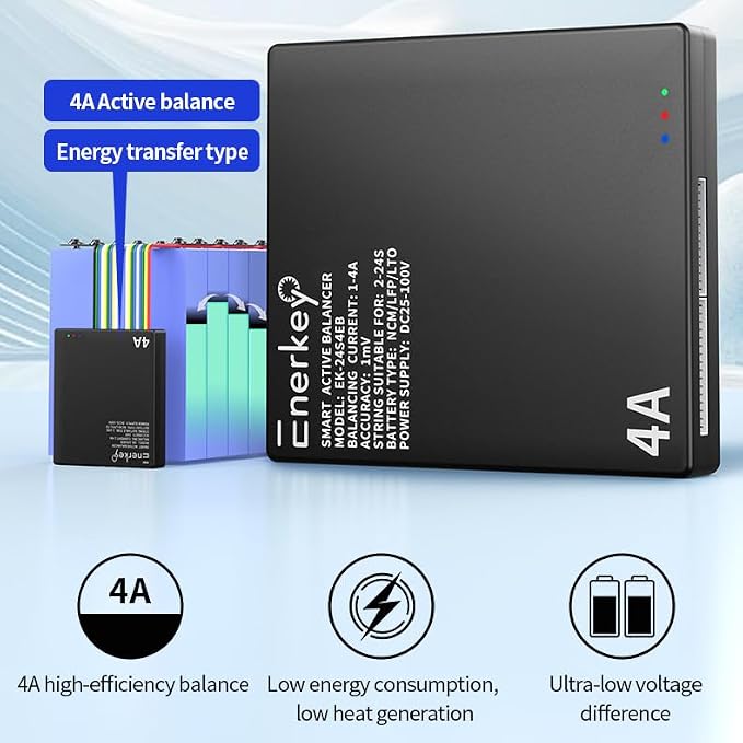 4A Smart Active Balancer 2S-24S Li-ion LiFePO4 Lithium 12V-100V Battery Equalizer