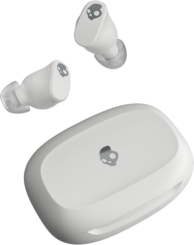Skullcandy Smokin’ Buds 360 Wireless Earbuds, Bluetooth Headphones, Noise Isolating Fit, Up to 20 Hours Battery, IPX4 Sweat and Water Resistant, Microphone for iPhone Android - Bone