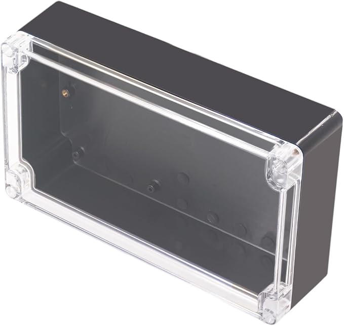 Project Box IP65 Waterproof Junction Box ABS Plastic Black Electrical Boxes DIY Electronic Project Case Power Enclosure Clear Cover 7.87"x4.72"x2.2"