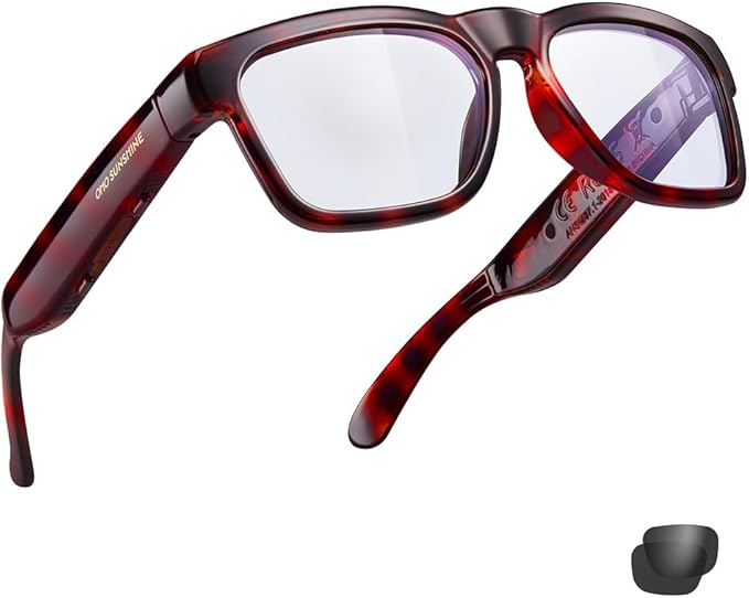 OhO sunshine Bluetooth Audio Sunglasses, Lightweight Open Ear Sport Glasses, 10H Playtime, Water Resistant with Voice Control